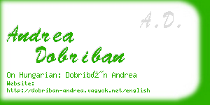 andrea dobriban business card